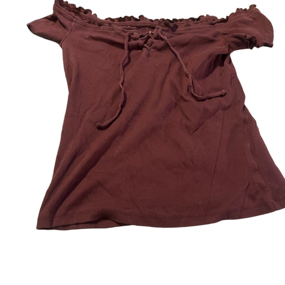 Aeropostale Tops - Aeropostale Off-Shoulder Blouse - Deep Burgundy